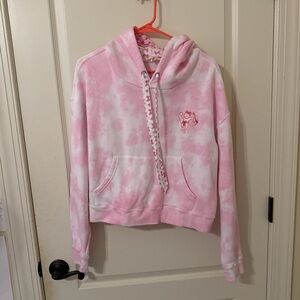loveshackfancy x roller rabbit cropped pink hoodie size L